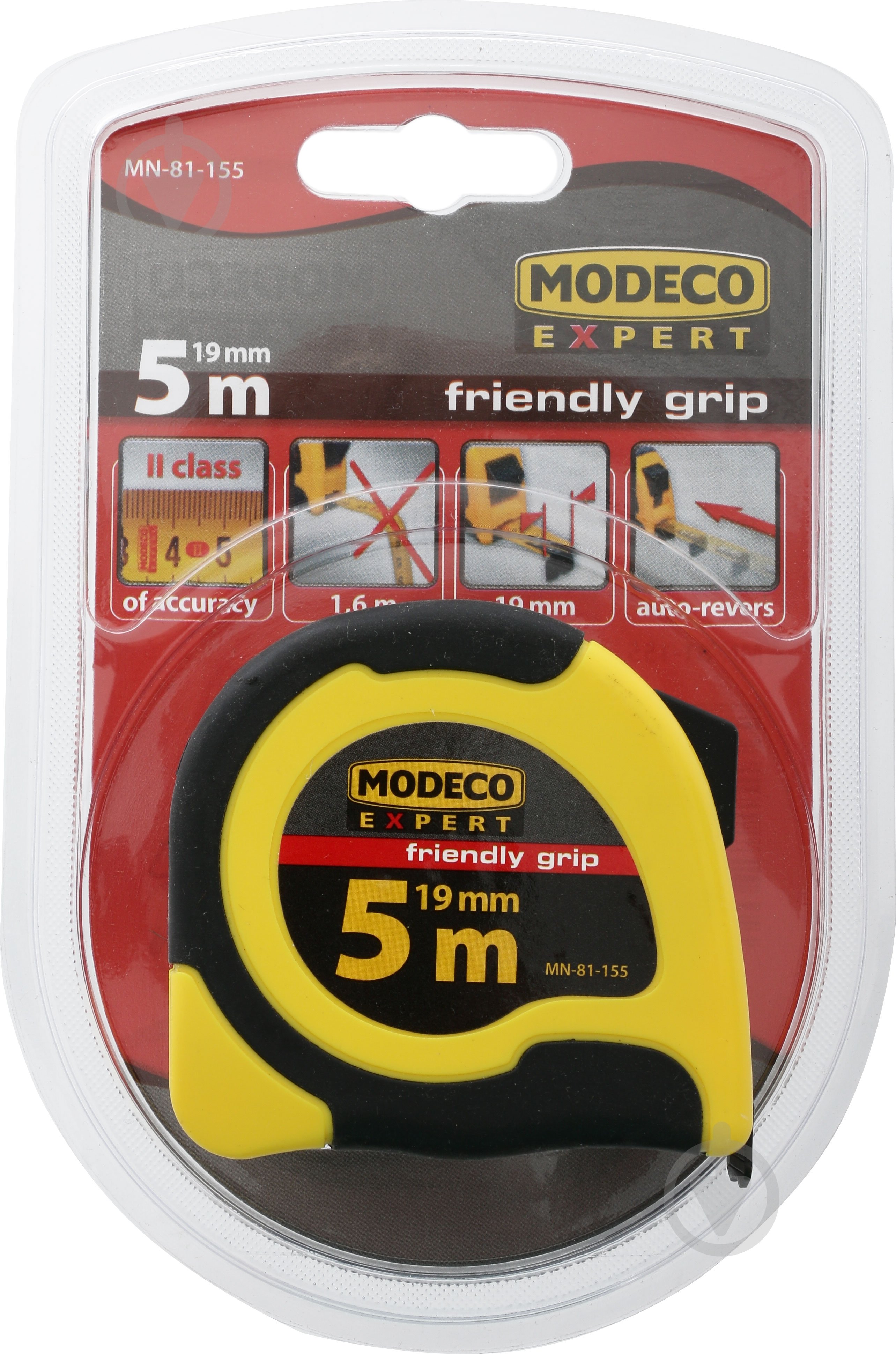 Рулетка Modeco Frendly Grip MN-81-155 5 м x 19 мм - фото 3