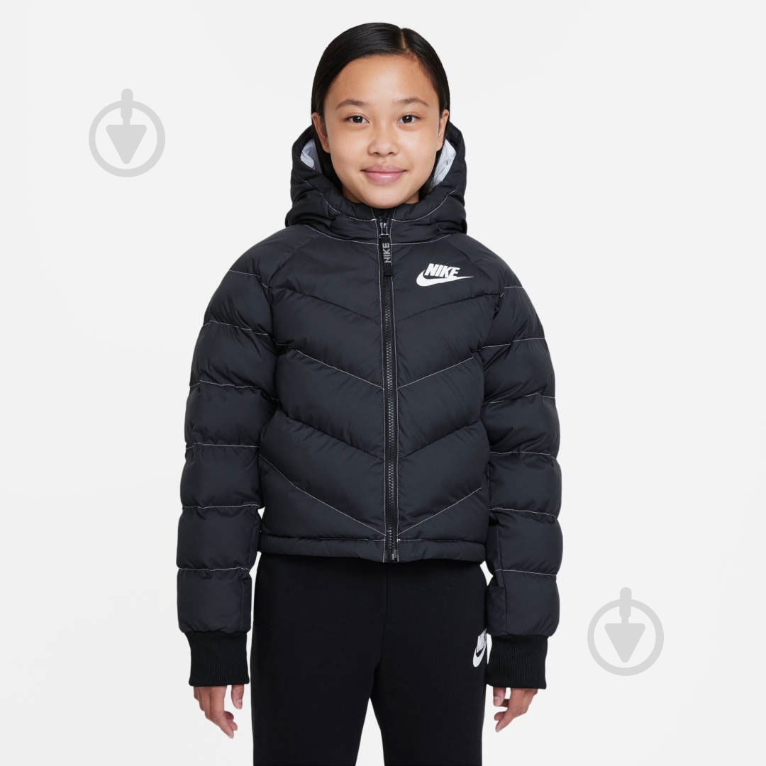 Куртка для девочек Nike DD7134-010 р.L черная - фото 1