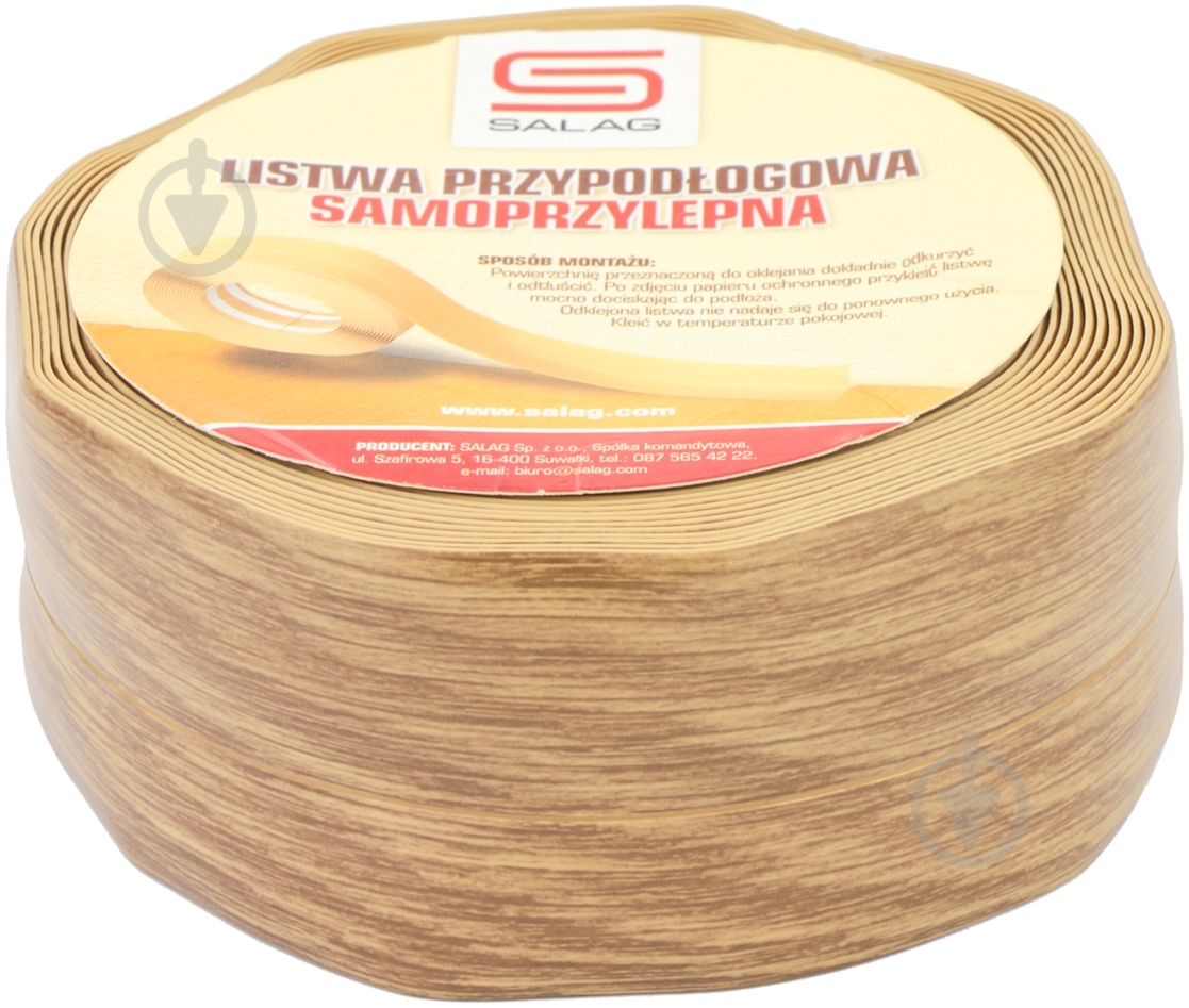 Плінтус самоклеючий Salag дуб світлий 30х20х5000 мм - фото 1