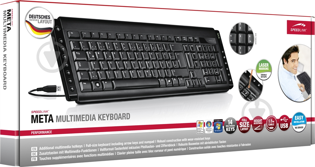 Клавиатура SPEEDLINK Meta USB Black (SL-6430-BK-RU) - фото 3