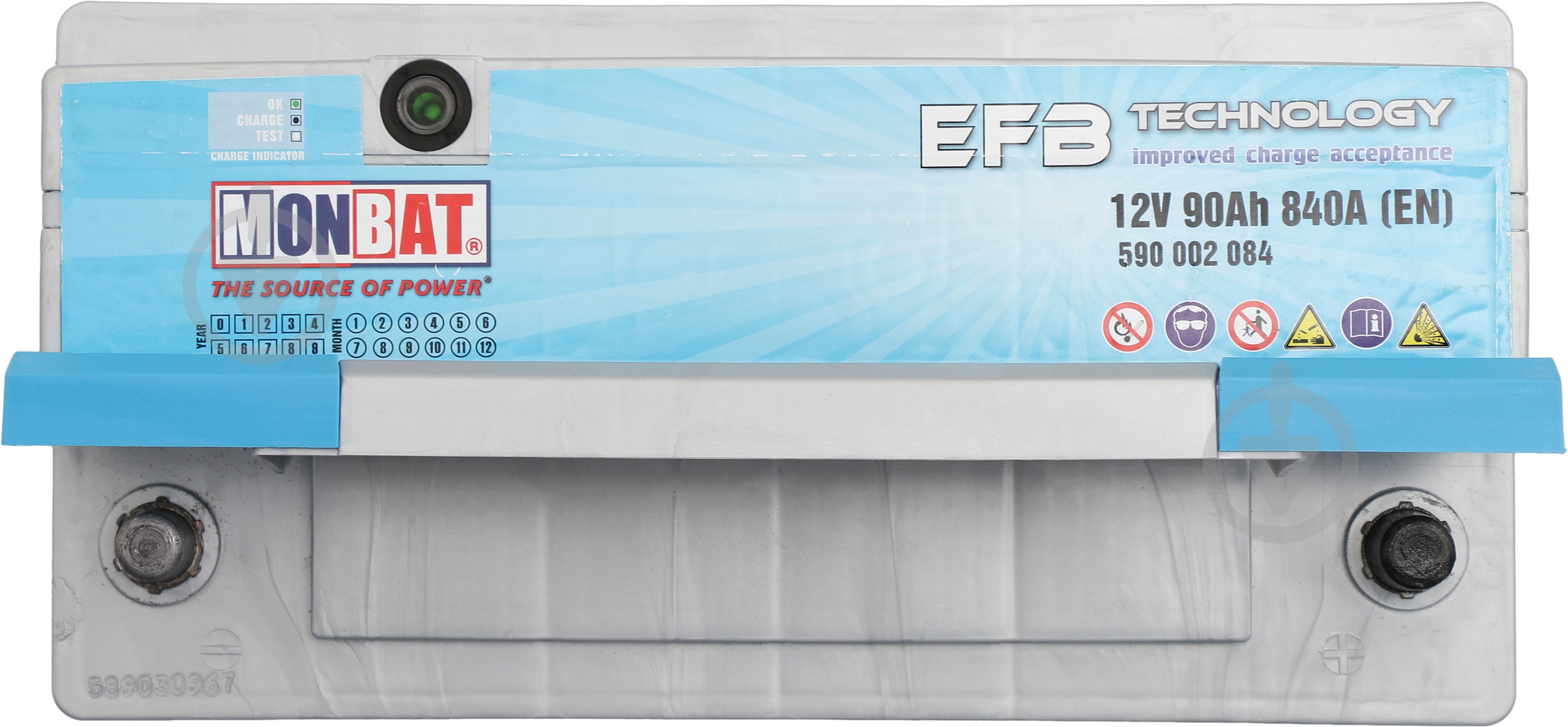 Аккумулятор автомобильный Monbat EFB 90Ah 840A 12V «+» справа - фото 3
