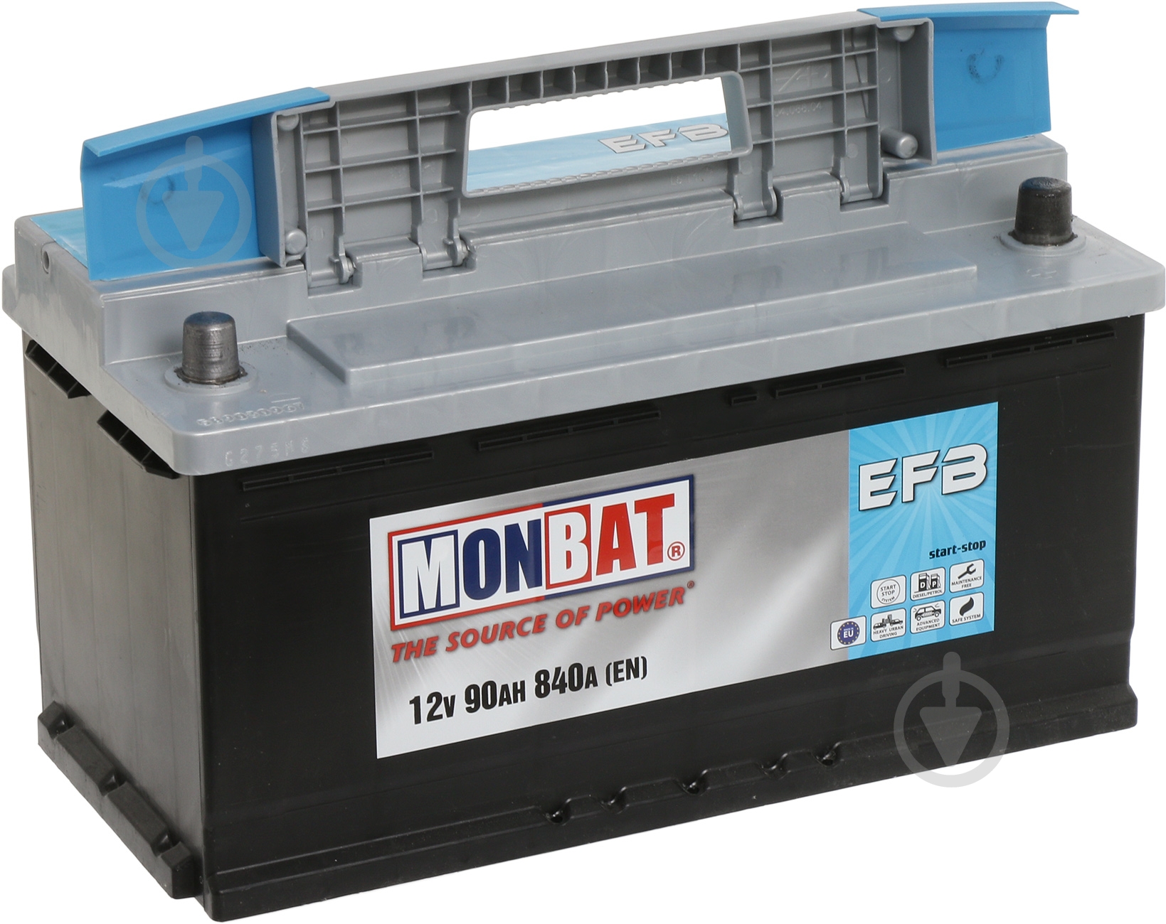 Аккумулятор автомобильный Monbat EFB 90Ah 840A 12V «+» справа - фото 4