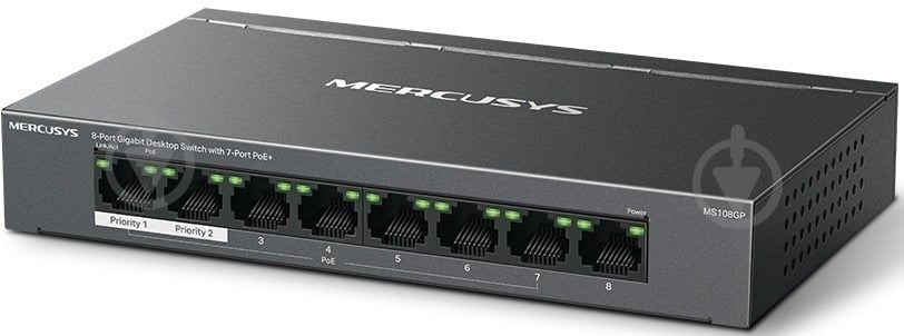 Коммутатор Mercusys MS108GP - фото 2 Коммутатор Mercusys MS108GP - фото 2