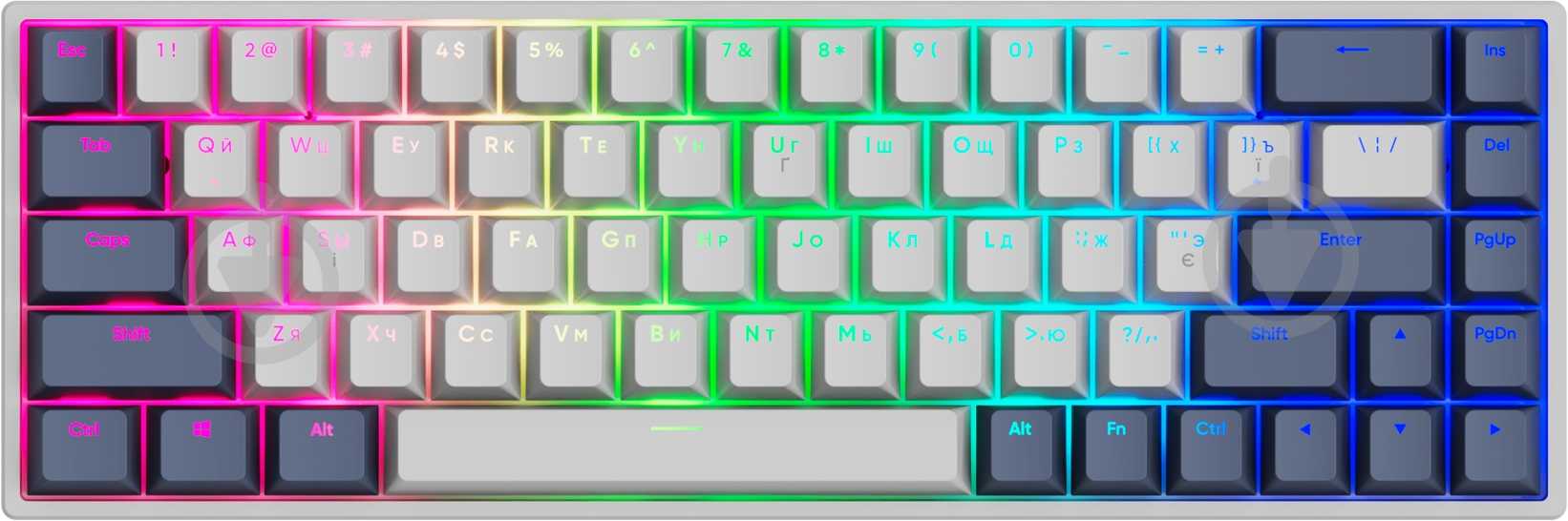 Клавіатура ігрова Dark Project One KD68B Mech. g3ms Sapphire ENG/UA/ru (DP-KD-68B-104700-GMT) white - фото 2