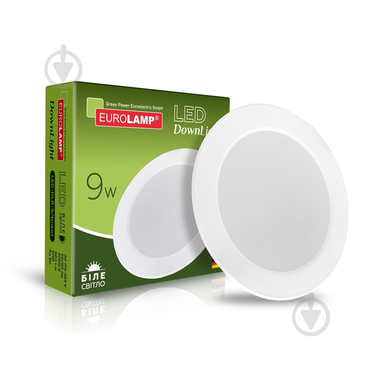 Світильник точковий Eurolamp Downlight 9 Вт білий LED-DLR-9/4(new) - фото 1