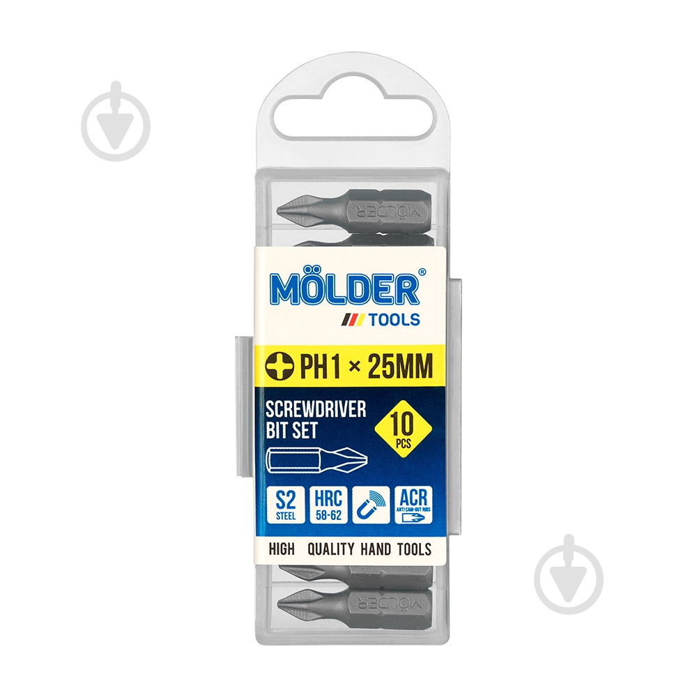 Набор бит Molder PH1x25 мм 10 шт. MT7012510 - фото 1
