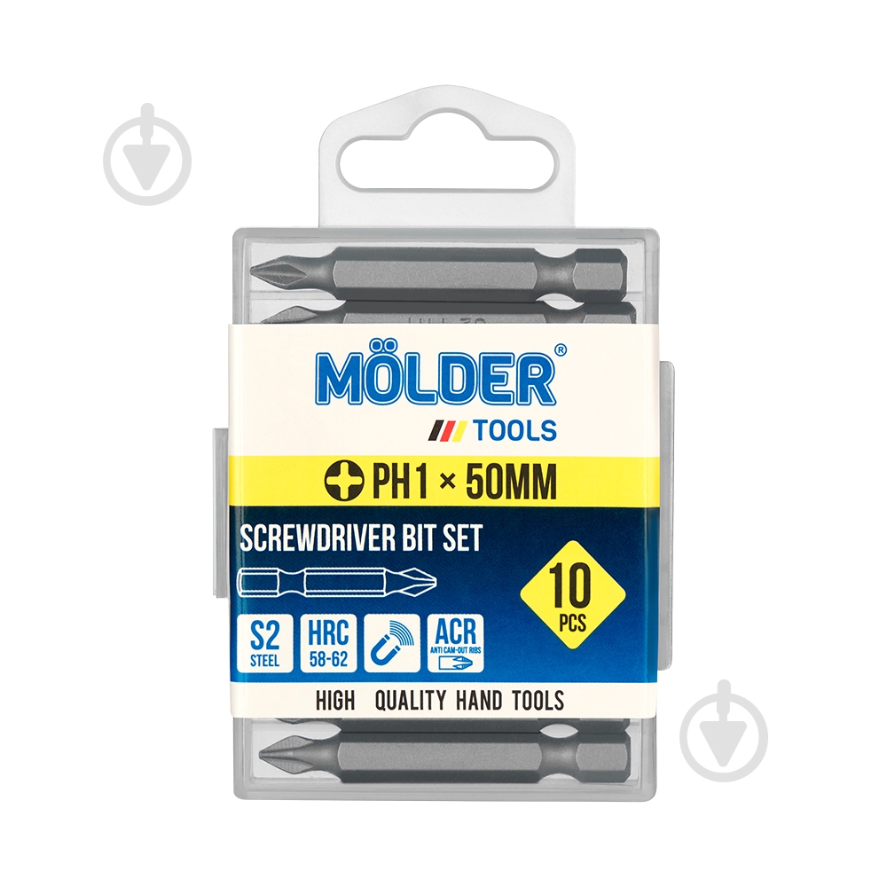 Набор бит Molder PH1x50 мм 10 шт. MT7015010 - фото 1 Набор бит Molder PH1x50 мм 10 шт. MT7015010 - фото 1