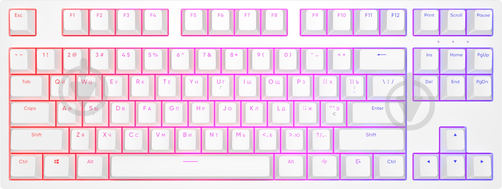 Клавіатура ігрова Dark Project One KD87A Gateron Mechanical Yellow (DPO-KD-87A-104100-GYL) white - фото 2