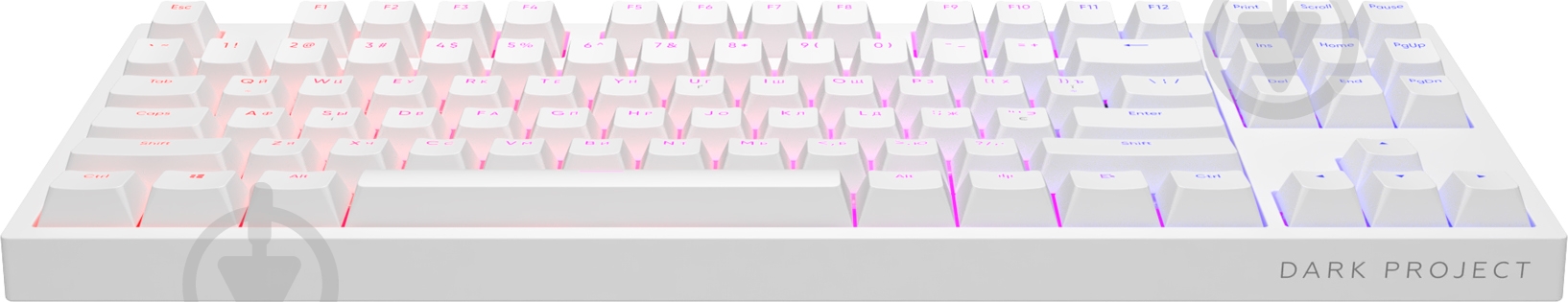 Клавіатура ігрова Dark Project One KD87A Gateron Mechanical Yellow (DPO-KD-87A-104100-GYL) white - фото 3