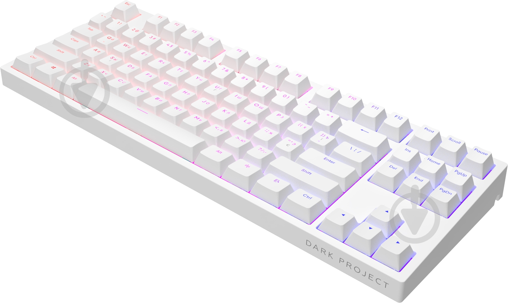 Клавіатура ігрова Dark Project One KD87A Gateron Mechanical Yellow (DPO-KD-87A-104100-GYL) white - фото 4