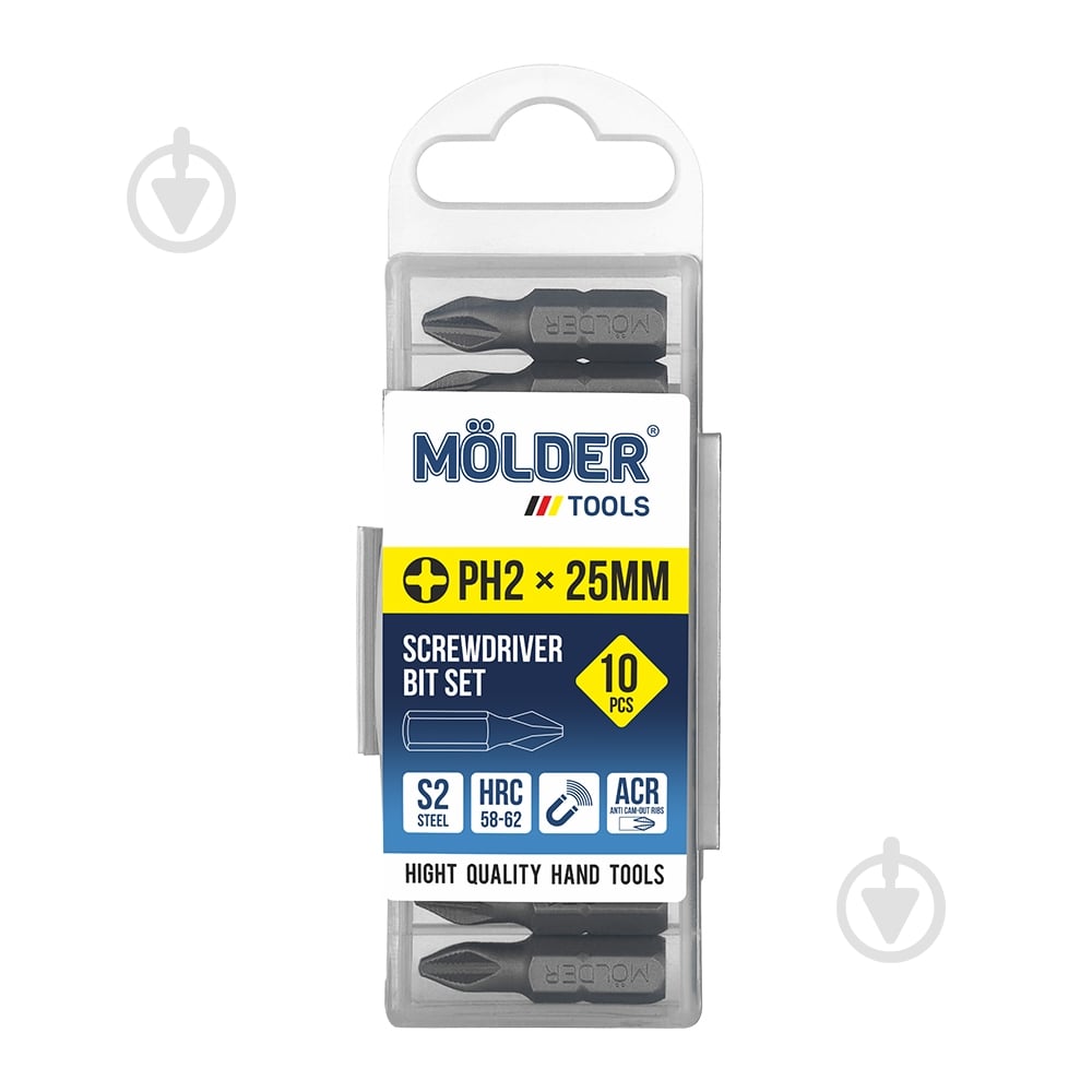 Набор бит Molder PH2x 25 мм 10 шт. MT7022510 - фото 1 Набор бит Molder PH2x 25 мм 10 шт. MT7022510 - фото 1