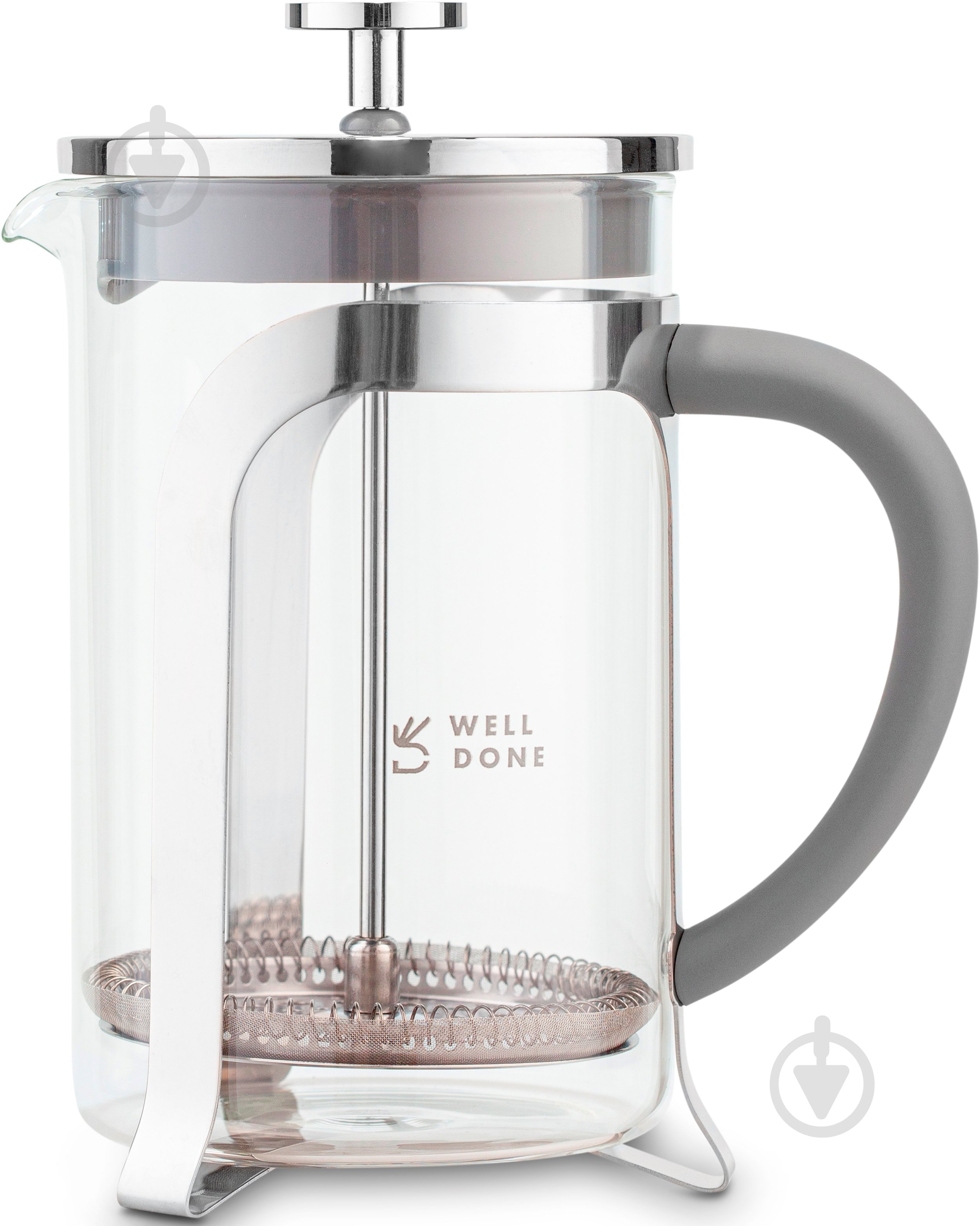 Френч-пресс Well Done WD-8018B 800 мл серый - фото 1