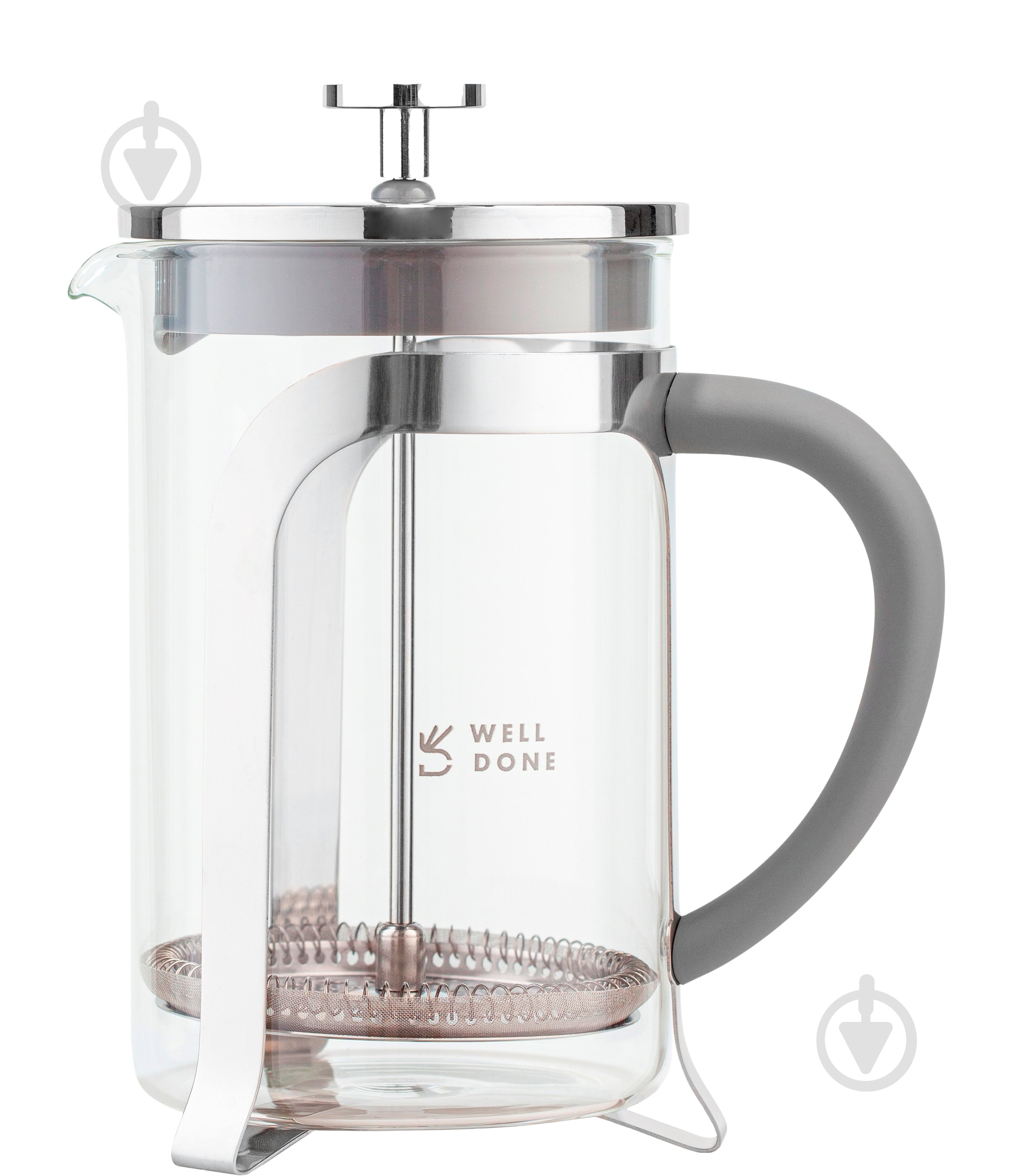 Френч-пресс Well Done WD-8016B 600 мл серый - фото 1