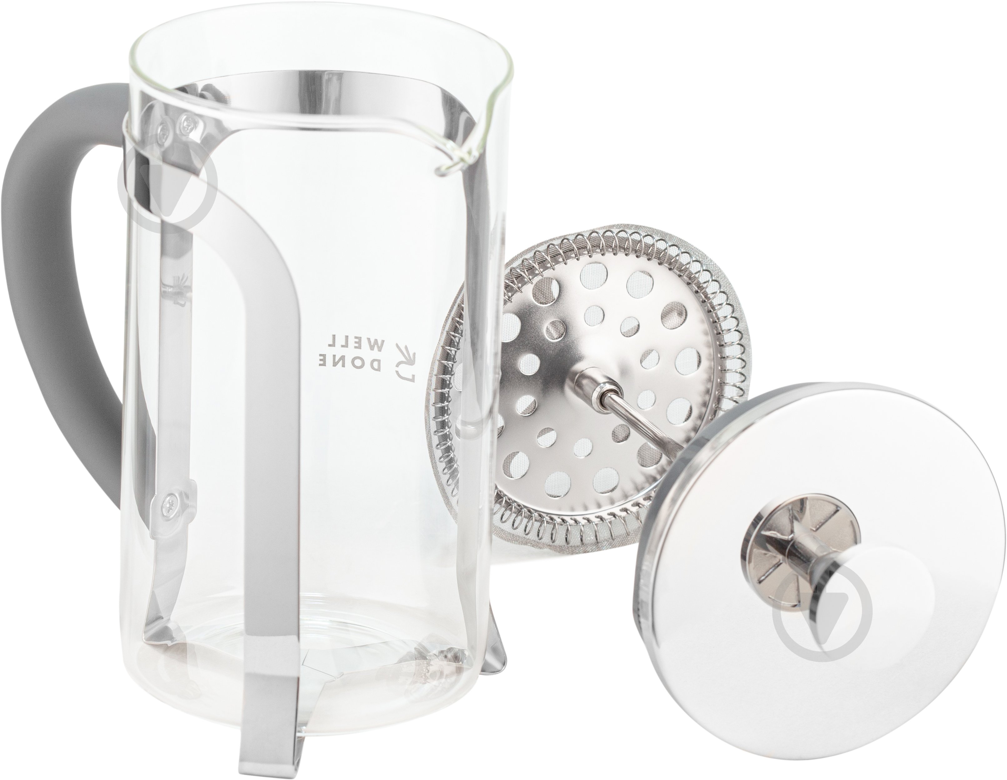 Френч-пресс Well Done WD-8016B 600 мл серый - фото 2