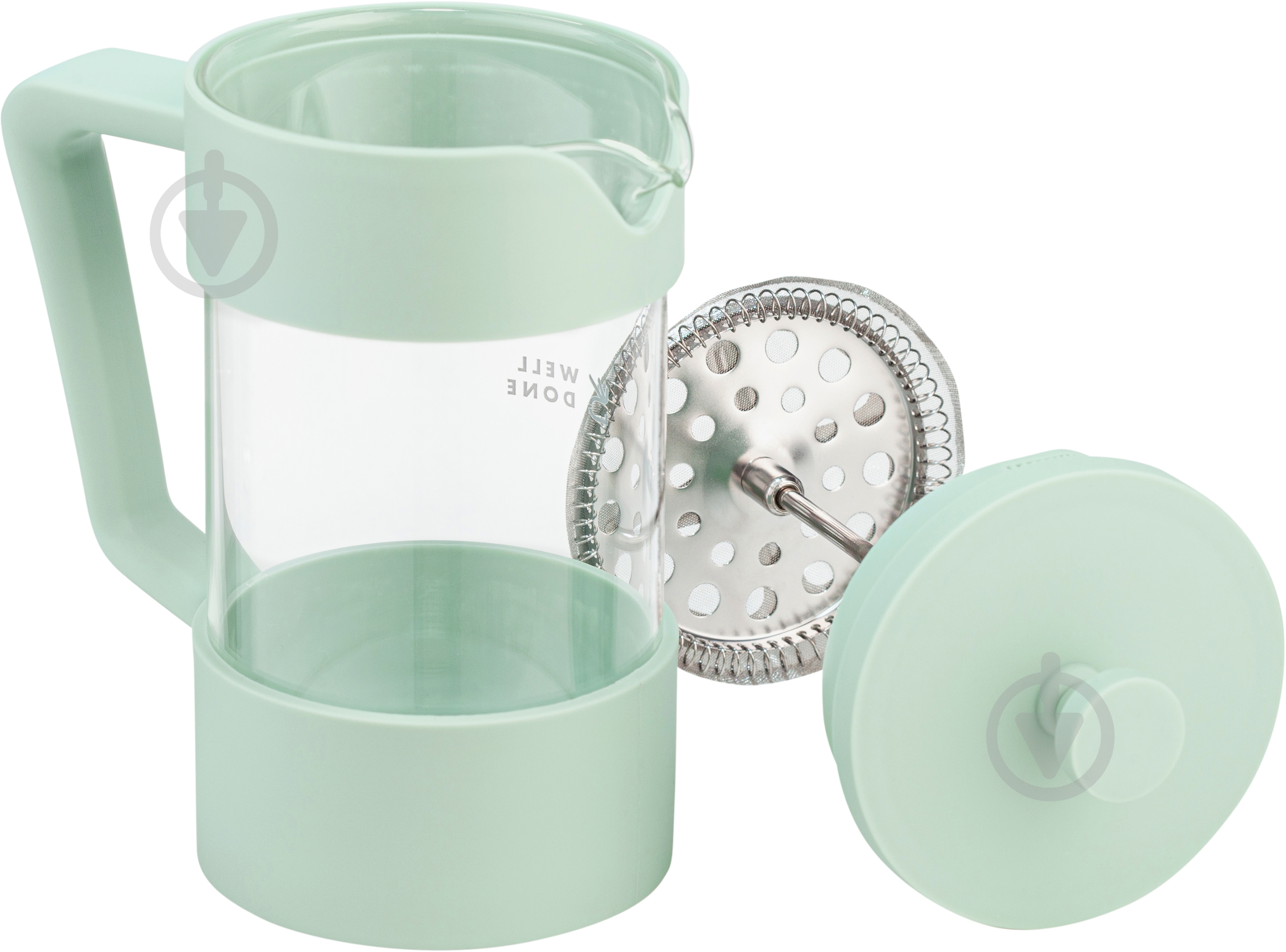 Френч-пресс Well Done WD-8056A 600 мл бирюзовый - фото 2 Френч-пресс Well Done WD-8056A 600 мл бирюзовый - фото 2