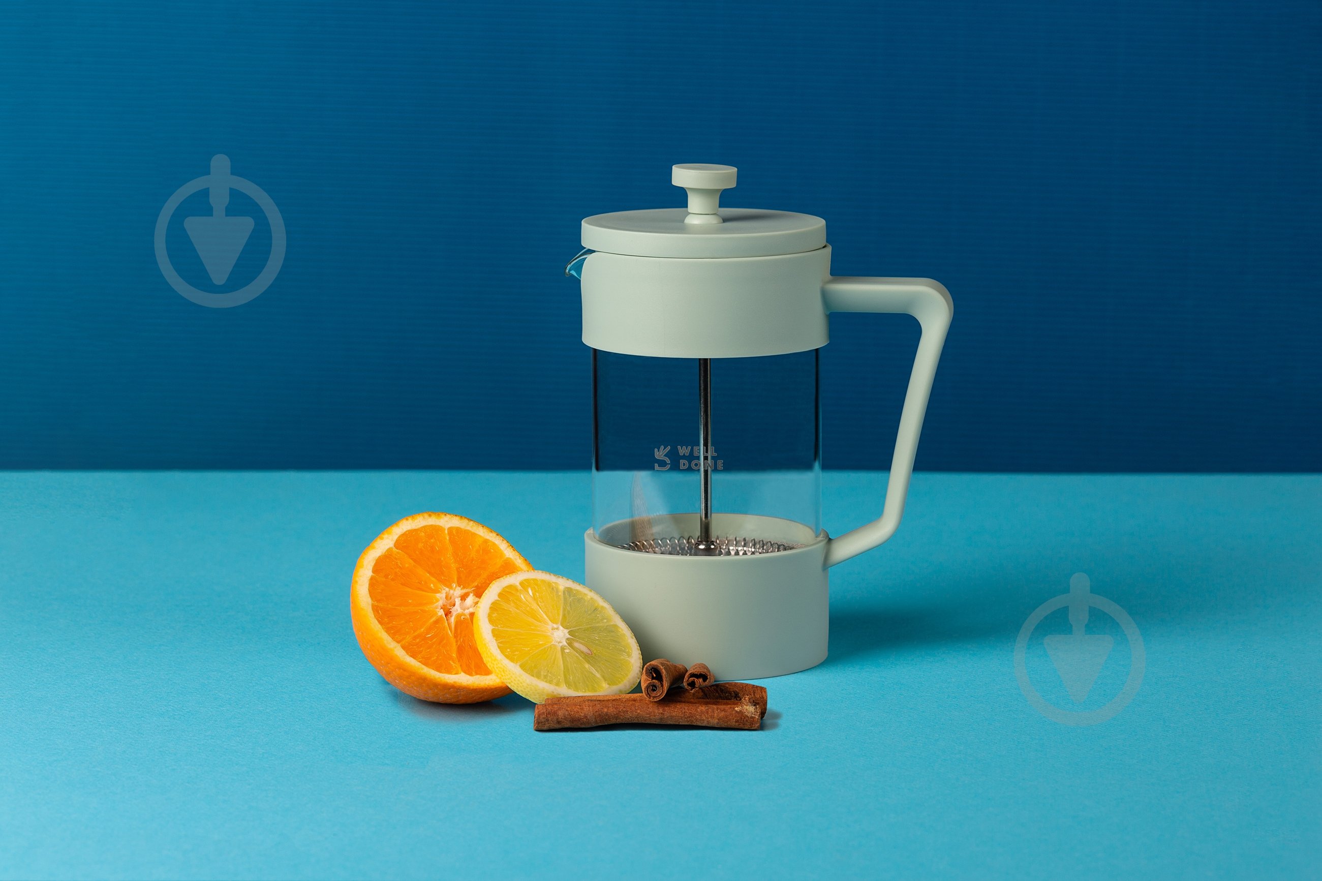 Френч-пресс Well Done WD-8056A 600 мл бирюзовый - фото 3 Френч-пресс Well Done WD-8056A 600 мл бирюзовый - фото 3