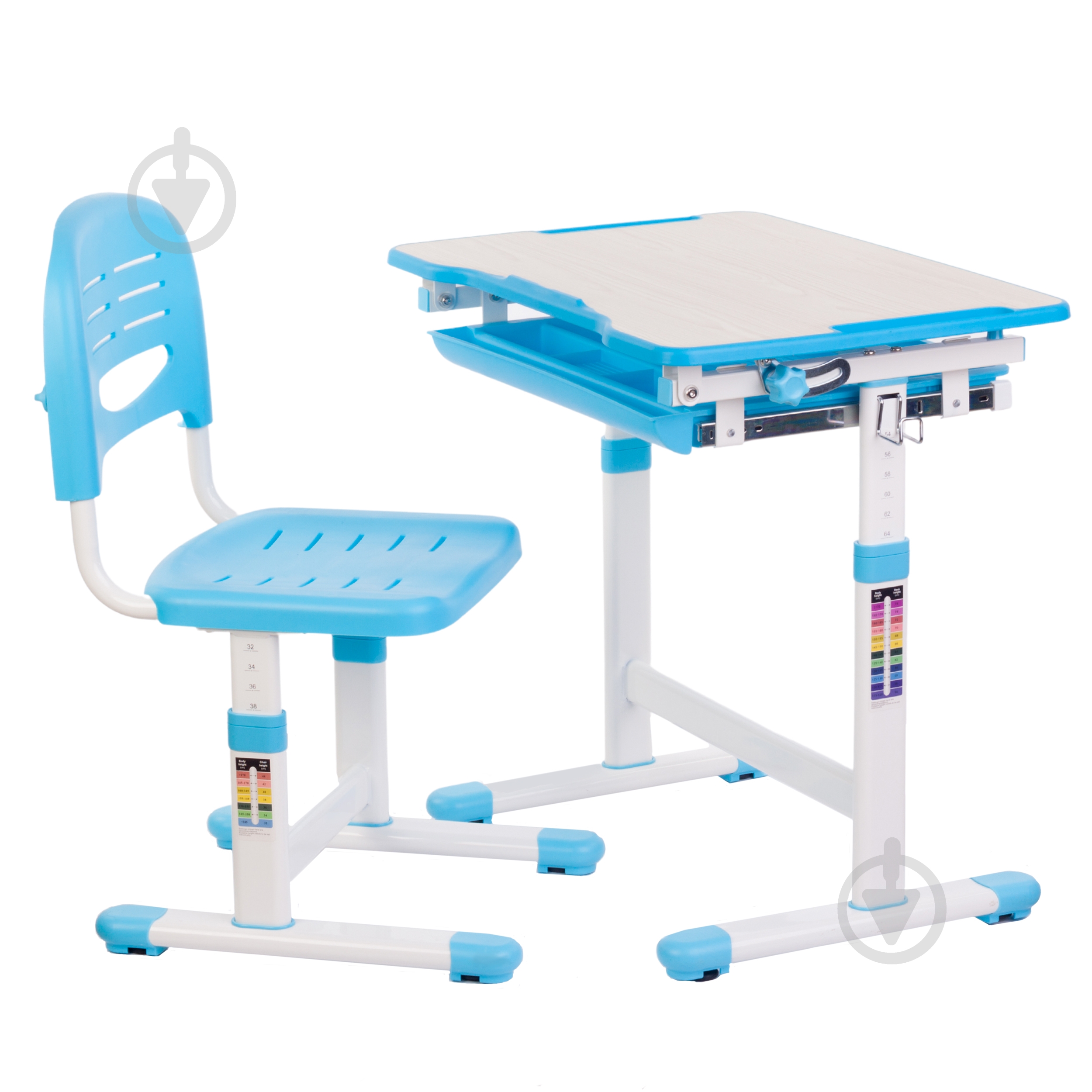 Комплект парта и стул-трансформеры STR B201W-Blue - фото 1 Комплект парта и стул-трансформеры STR B201W-Blue - фото 1