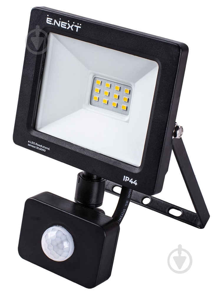 Прожектор с датчиком движения E.NEXT e.LED.flood.stand.sensor.10.6000 10 Вт IP44 черный l0790010 - фото 1