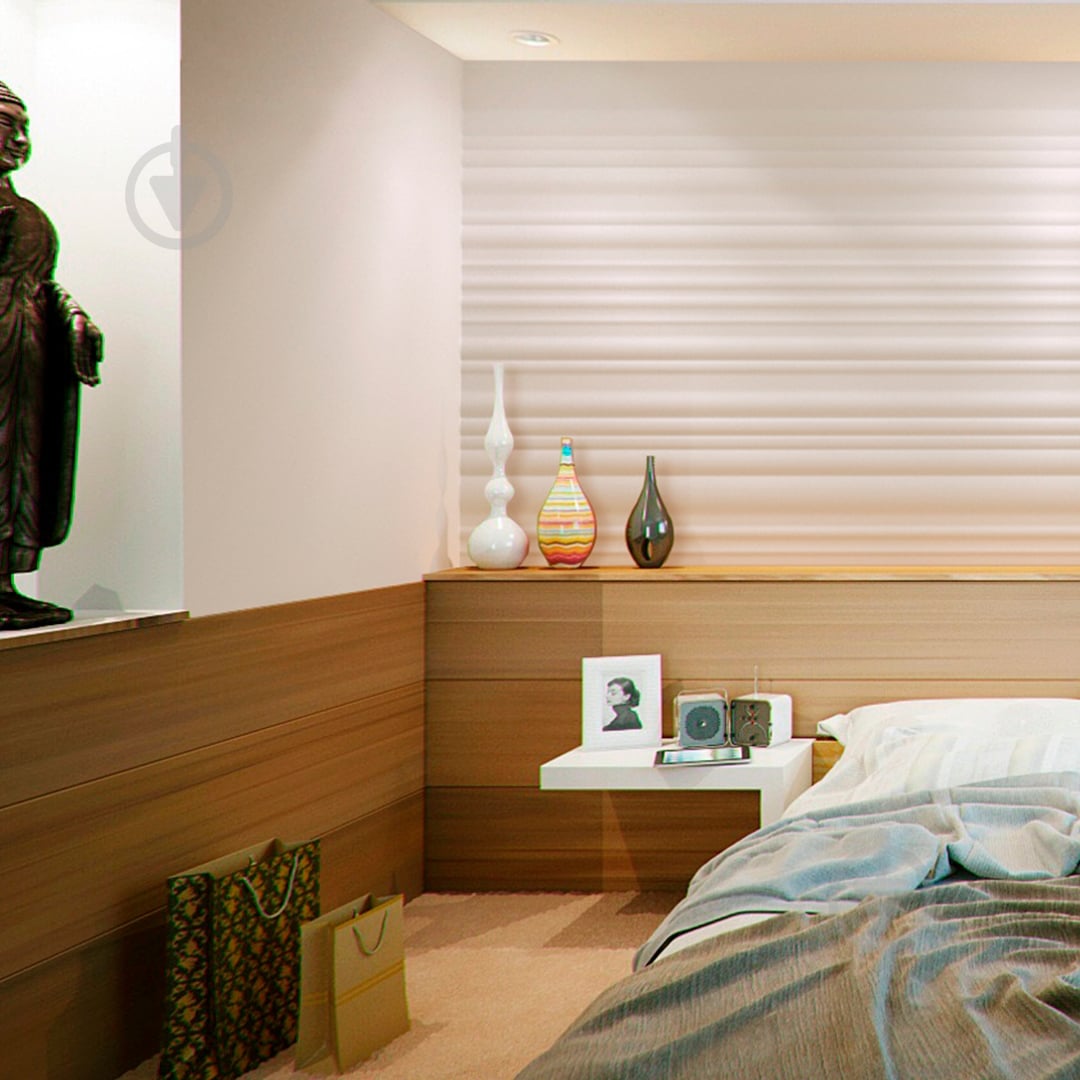 3D-панель гипсовая BeautyWalls Bands 600x600x25 мм белый - фото 2