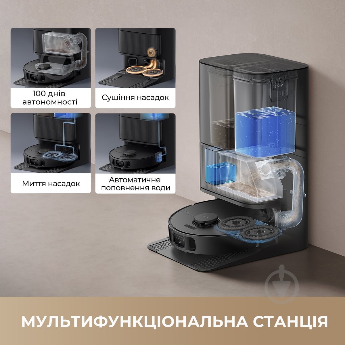 Робот-пылесос моющий Bot L40 Ultra CE (RLD52SE) black - фото 3