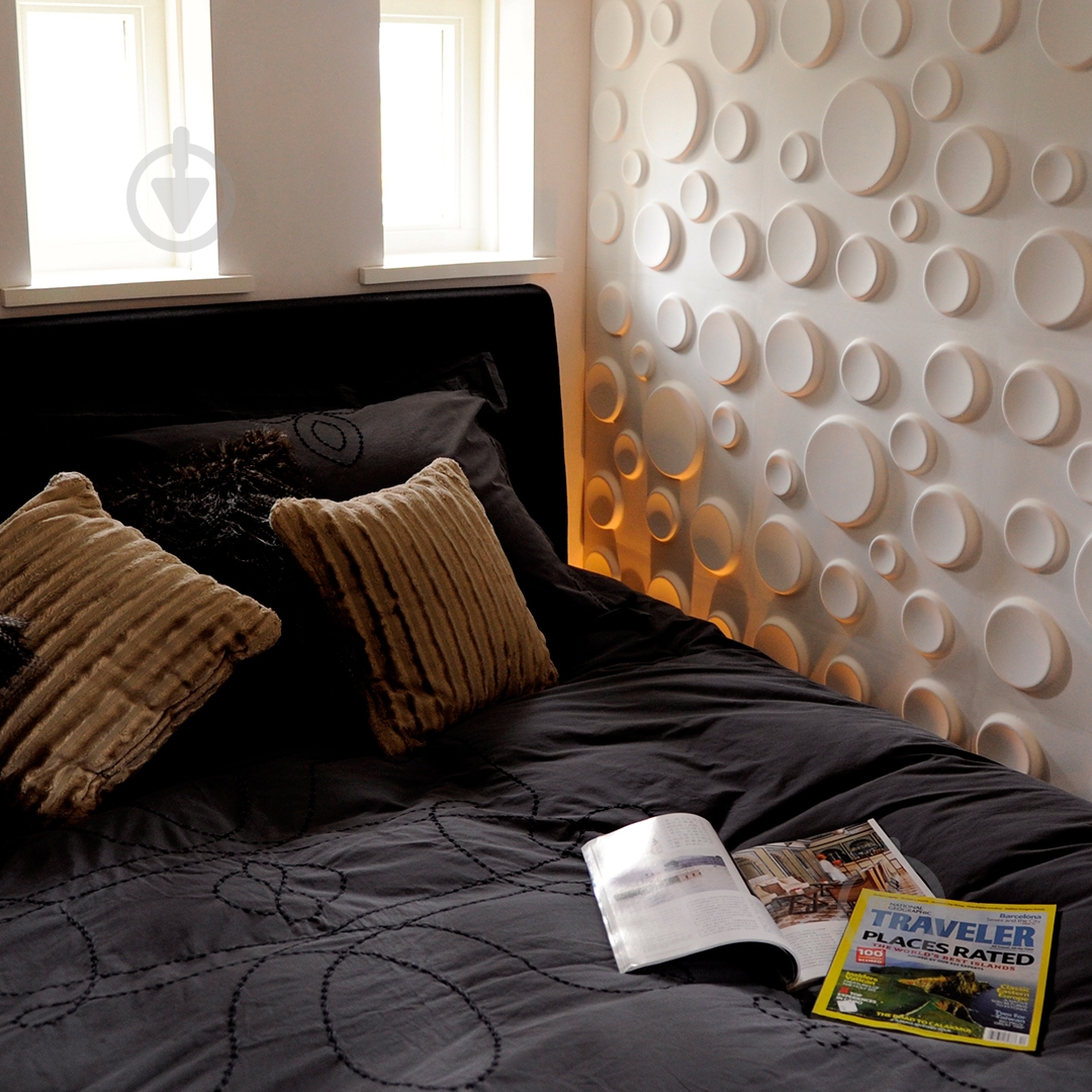 3D-панель гипсовая BeautyWalls Кратеры 500x500x25 мм белый - фото 3