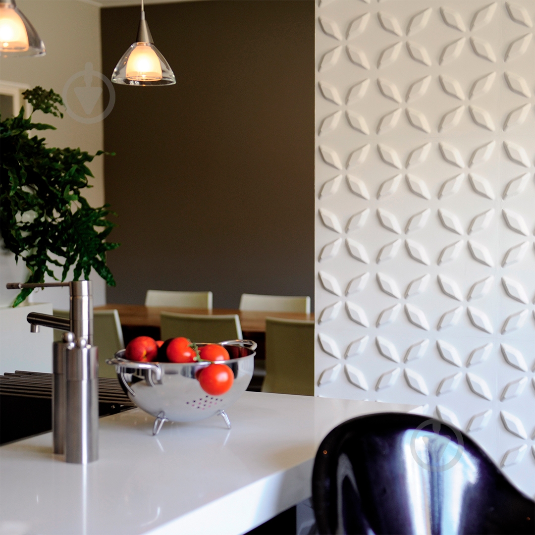 3D-панель гипсовая BeautyWalls Сапфир 500x500x25 мм белый - фото 3