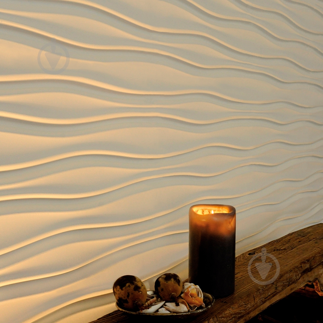 3D-панель гипсовая BeautyWalls Ручьи 500x500x25 мм белый - фото 4 3D-панель гипсовая BeautyWalls Ручьи 500x500x25 мм белый - фото 4