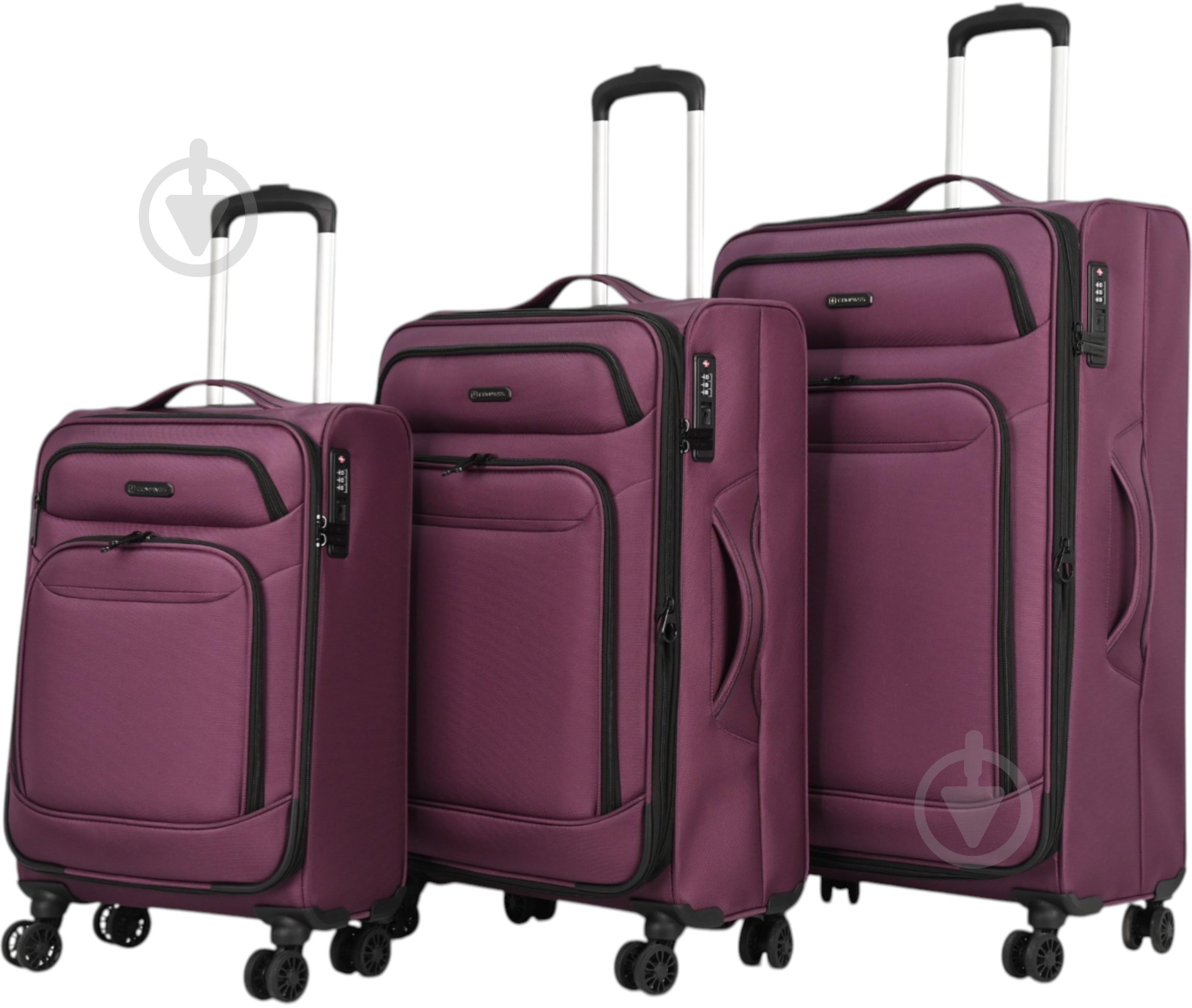 Чемодан Compass MS-3050 S 35 л фиолетовый - фото 2 Чемодан Compass MS-3050 S 35 л фиолетовый - фото 2