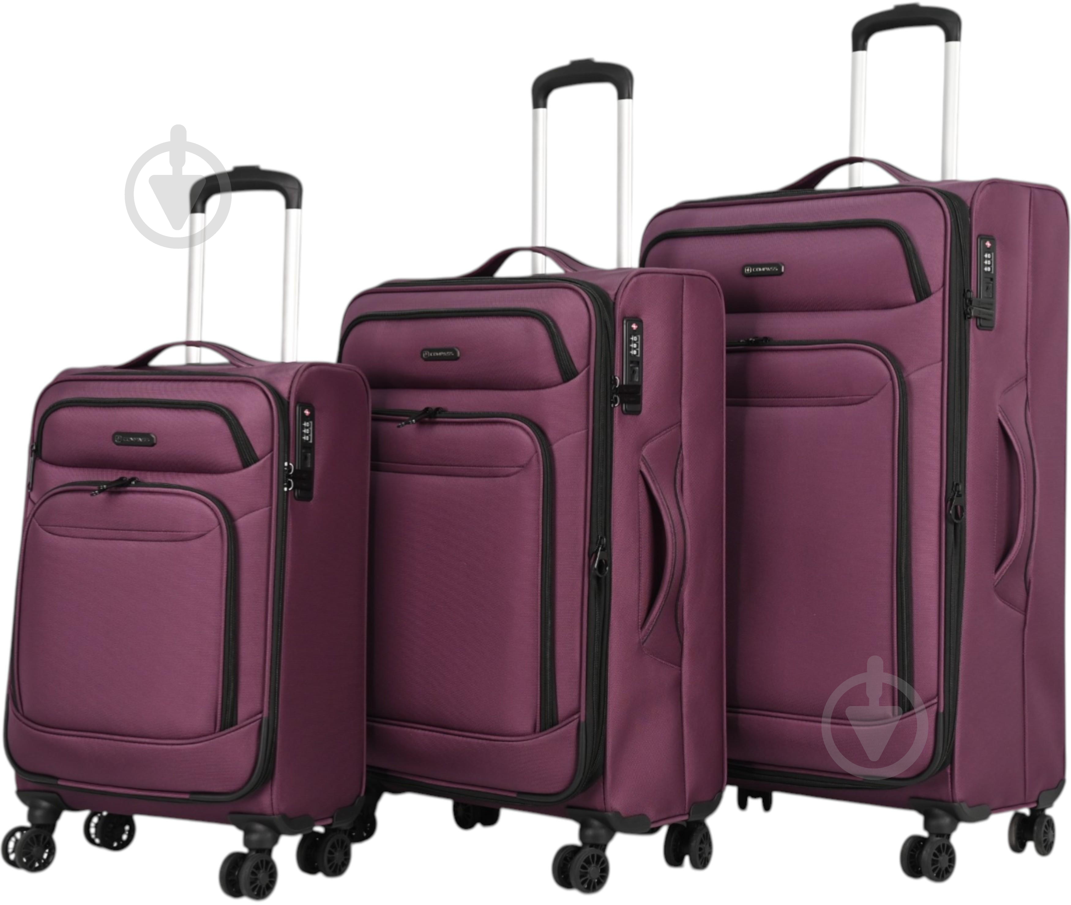 Чемодан Compass MS-3050 M 62 л фиолетовый - фото 2 Чемодан Compass MS-3050 M 62 л фиолетовый - фото 2
