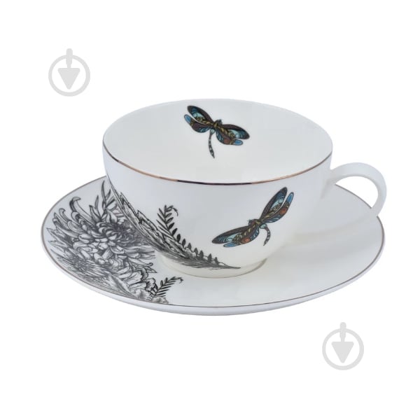 Чашка с блюдцем Astera Charm Dragonfly 410 мл A0530-CS410-A - фото 1 Чашка с блюдцем Astera Charm Dragonfly 410 мл A0530-CS410-A - фото 1