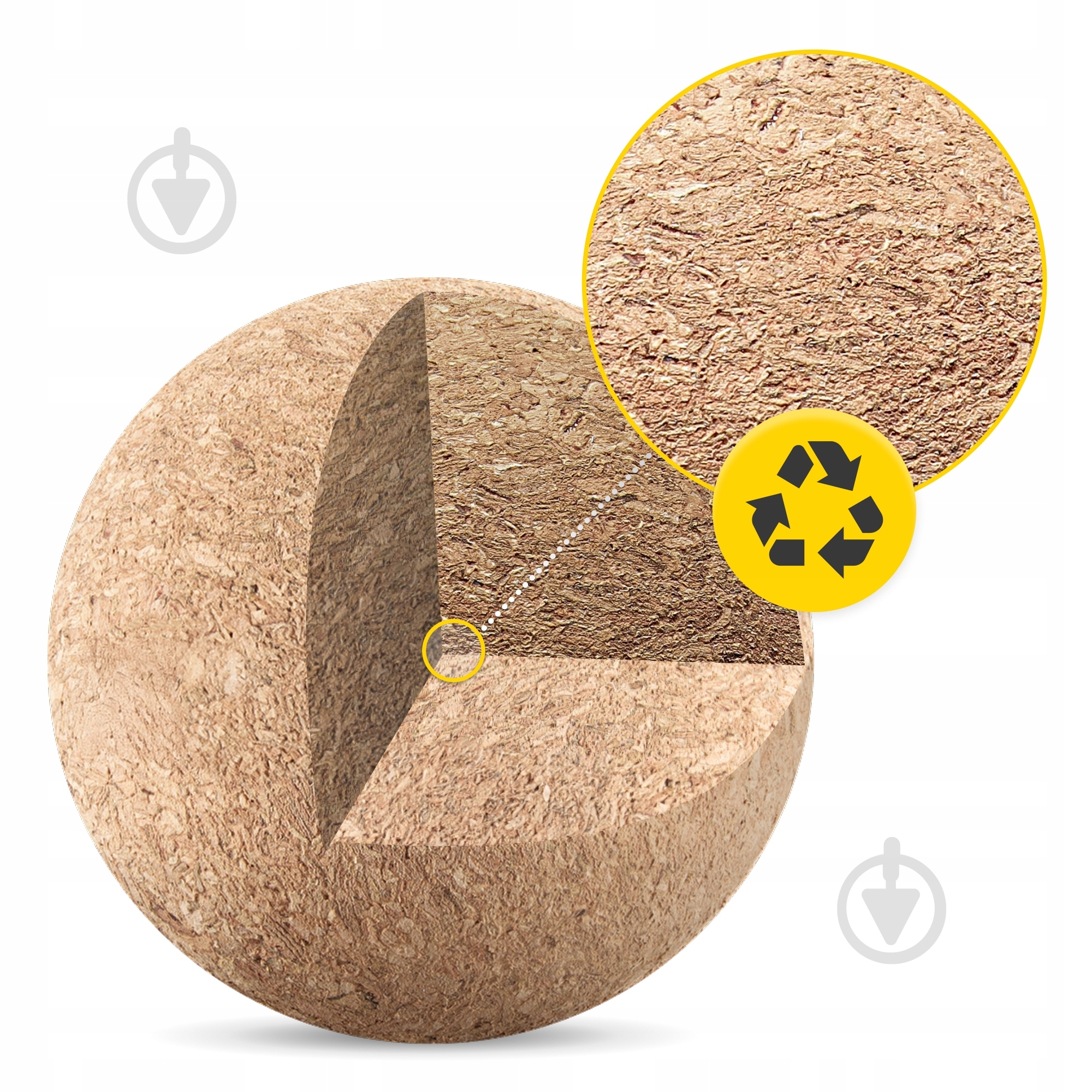 Масажний м'яч 4fizjo Lacrosse Ball Cork 6.5 см 4FJ0567 - фото 5