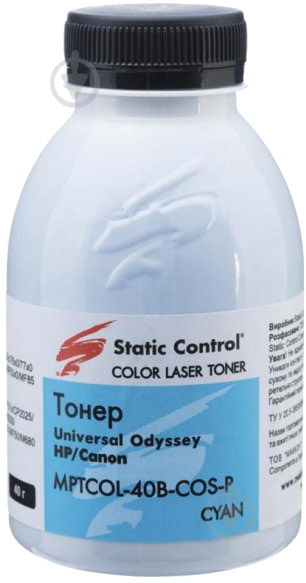 Тонер Static Control HP CLJ Enterprise Universal 40г (MPTCOL-40B-COS-P) cyan - фото 1