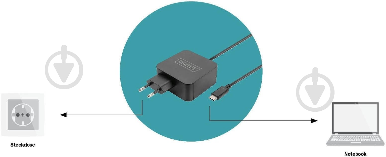 Зарядное устройство Digitus notebook USB-C 65 Вт (DA-10071) - фото 4