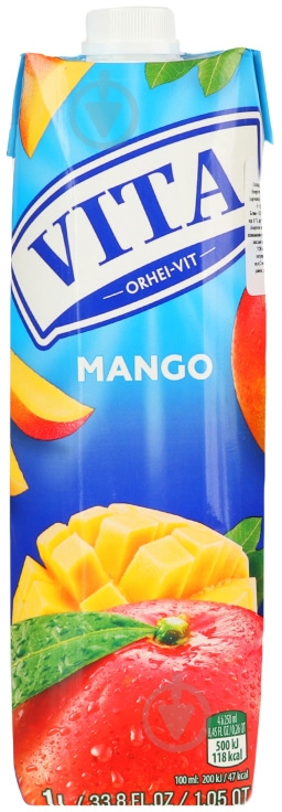 Нектар Vita пастеризований з м'якоттю Mango 1л - фото 1 Нектар Vita пастеризований з м'якоттю Mango 1л - фото 1