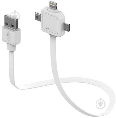 Кабель Allocacoc Lighting + microUSB + miniUSB – USB 0,8 м белый (9002/UC80CN) - фото 1 Кабель Allocacoc Lighting + microUSB + miniUSB – USB 0,8 м белый (9002/UC80CN) - фото 1