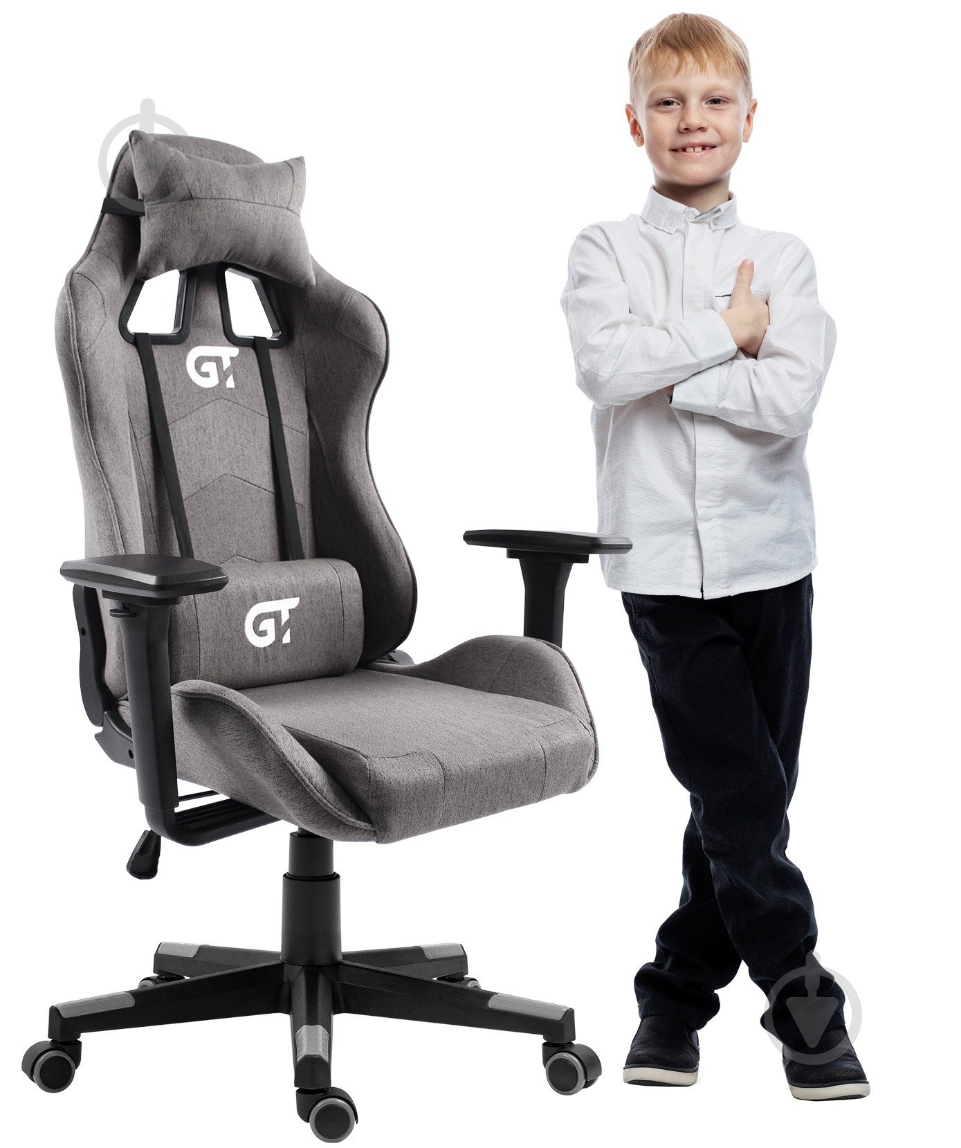 Кресло GT Racer X-5934-B Kids серый - фото 9