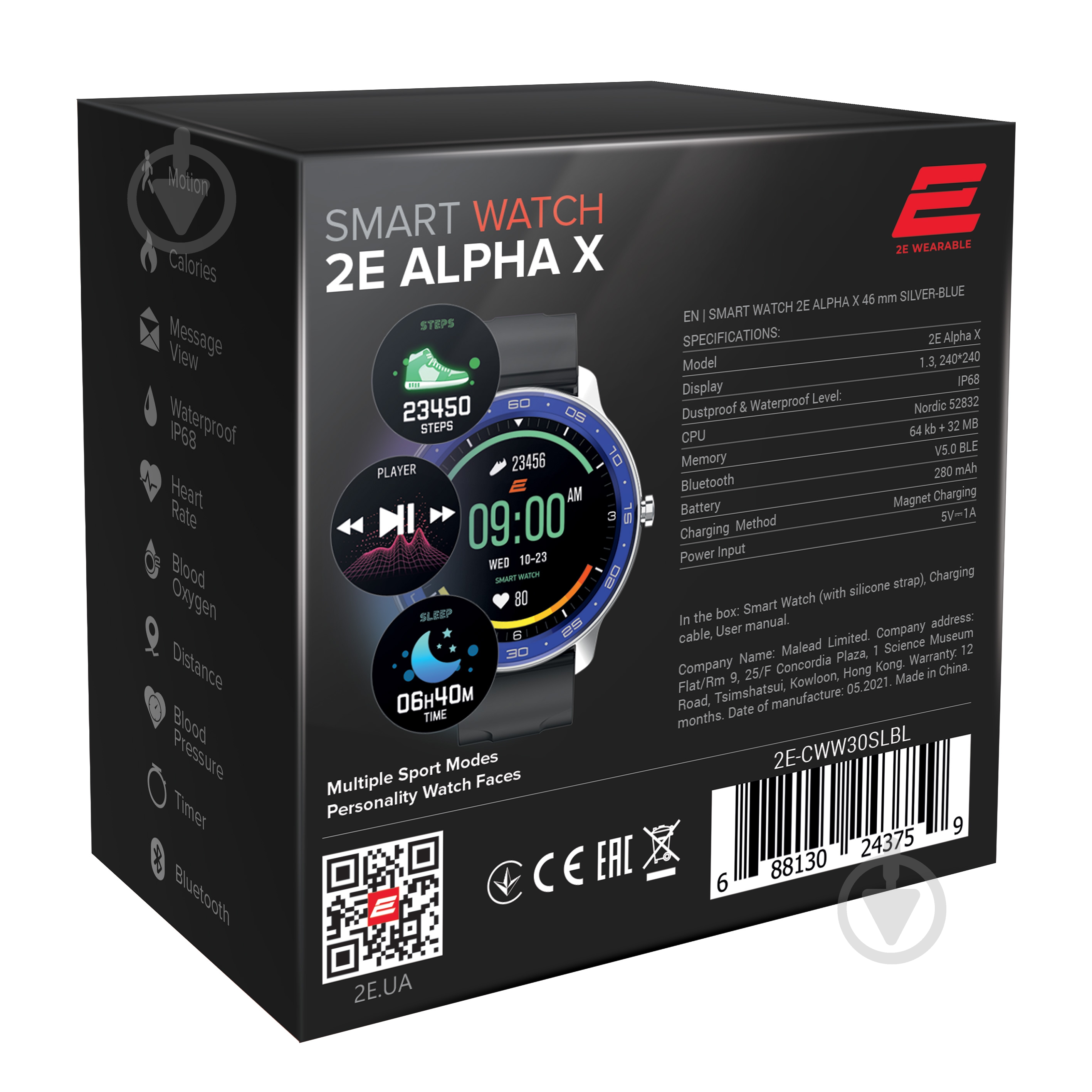 Смарт-часы 2E Alpha X 46 mm silver/blue (2E-CWW30SLBL) - фото 4