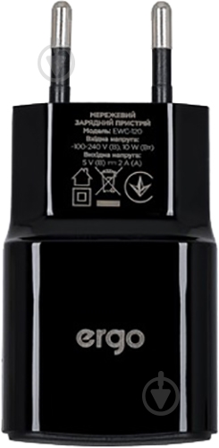 Зарядное устройство Ergo сетевое EWC-120 1xUSB Wall Charge - фото 2 Зарядное устройство Ergo сетевое EWC-120 1xUSB Wall Charge - фото 2