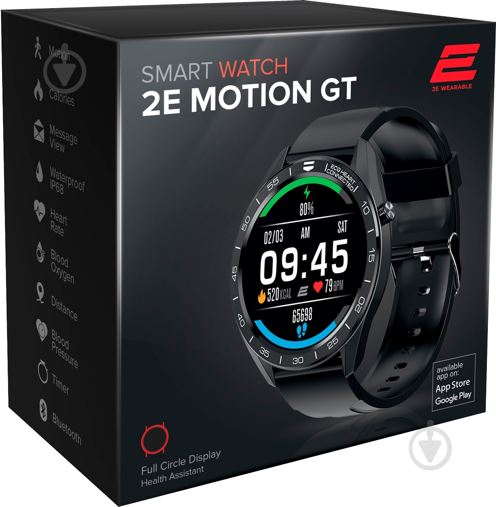 Смарт-часы 2E Motion GT 46 мм black/silver (2E-CWW20BKSL) - фото 3