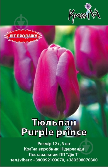Луковица Тюльпан Purple prince 3 шт. - фото 1