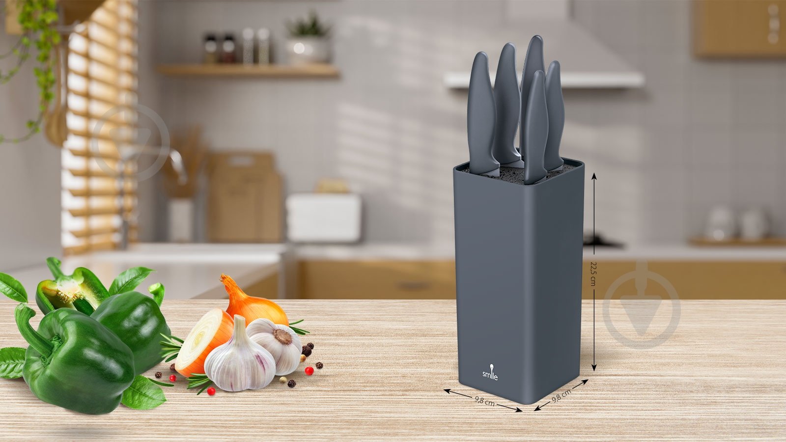 Набор ножей Smile 6 предметов серый SNS-7 - фото 4