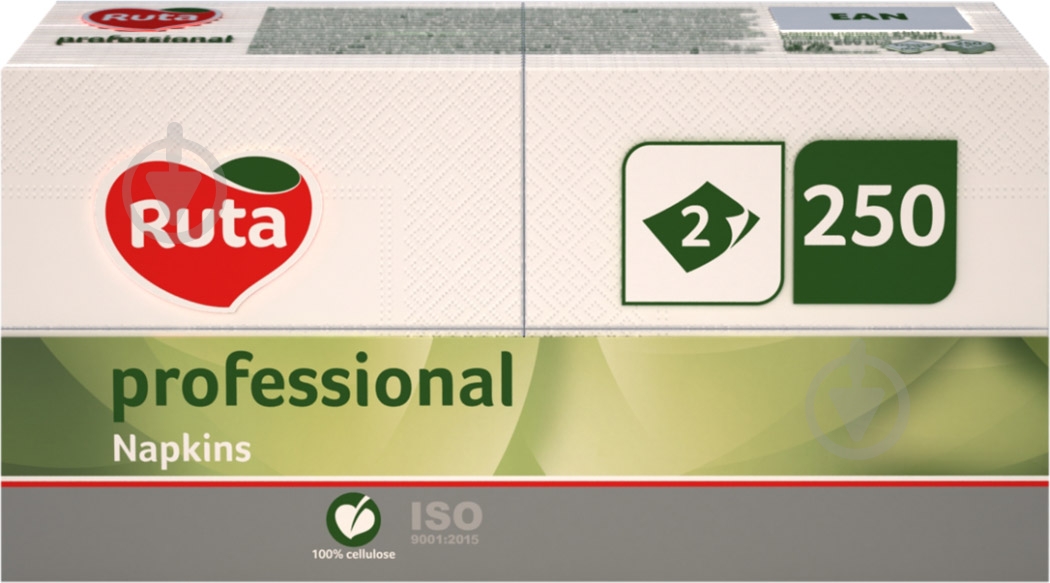 Салфетки столовые Ruta Professional 1/8 33х33 см белый 250 шт. - фото 1