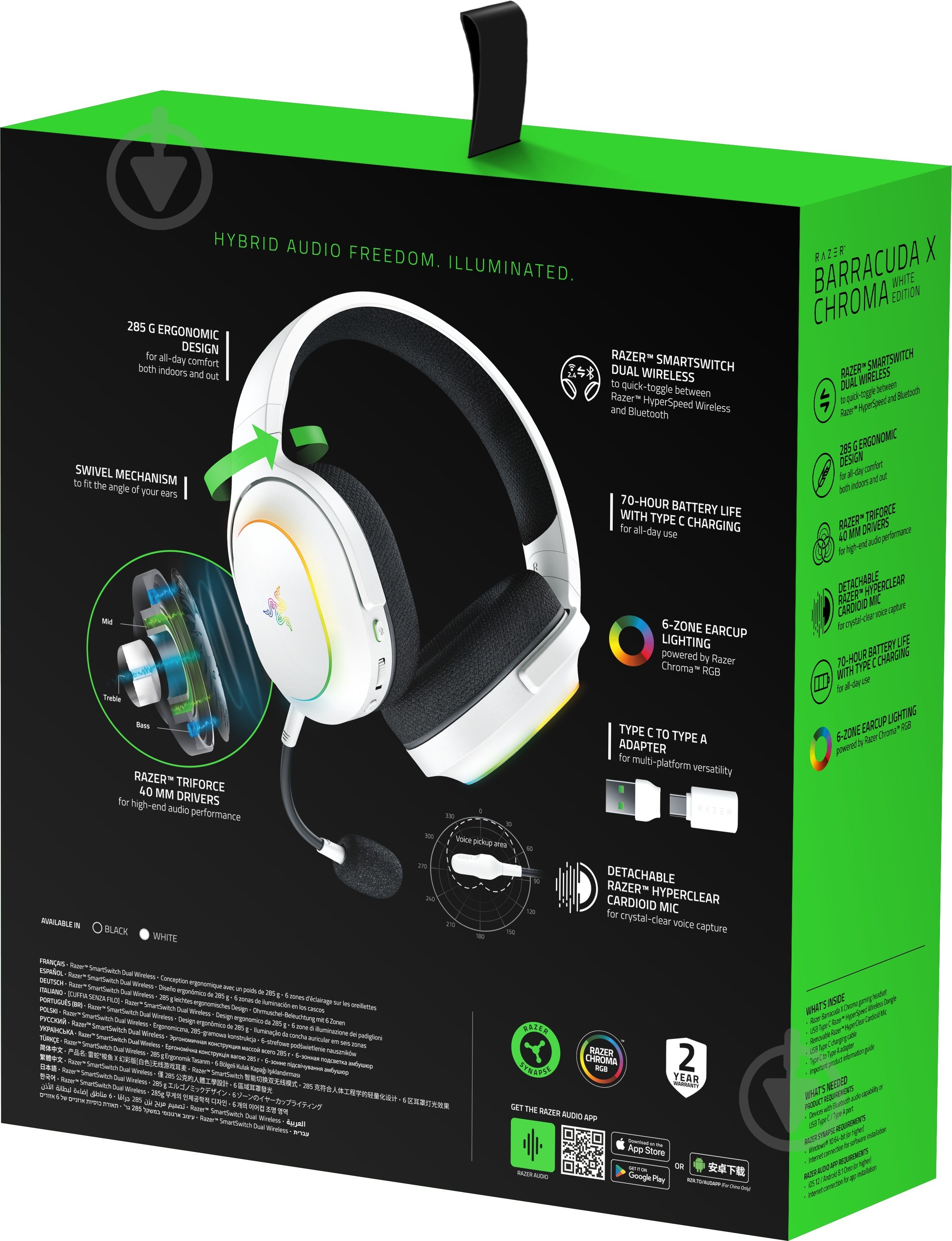 Гарнитура игровая Razer Barracuda X Chroma white (RZ04-05220200-R3M1) - фото 9