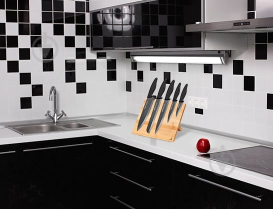 Набор ножей Smile на магнитной подставке 5 предметов SNS-4 - фото 2