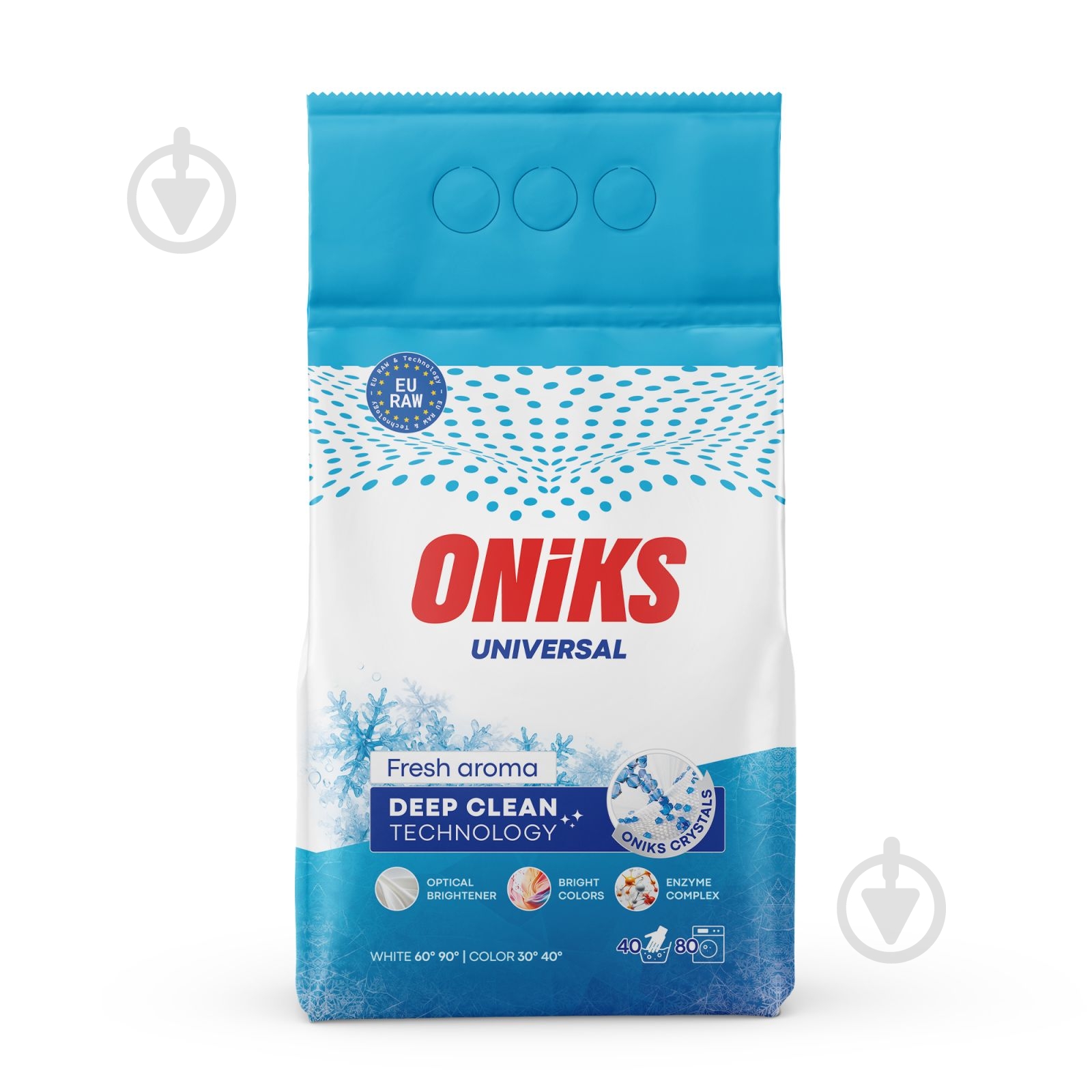 Стиральный порошок для машинной и ручной стирки ONIKS Universal Fresh aroma 4 кг - фото 1 Стиральный порошок для машинной и ручной стирки ONIKS Universal Fresh aroma 4 кг - фото 1