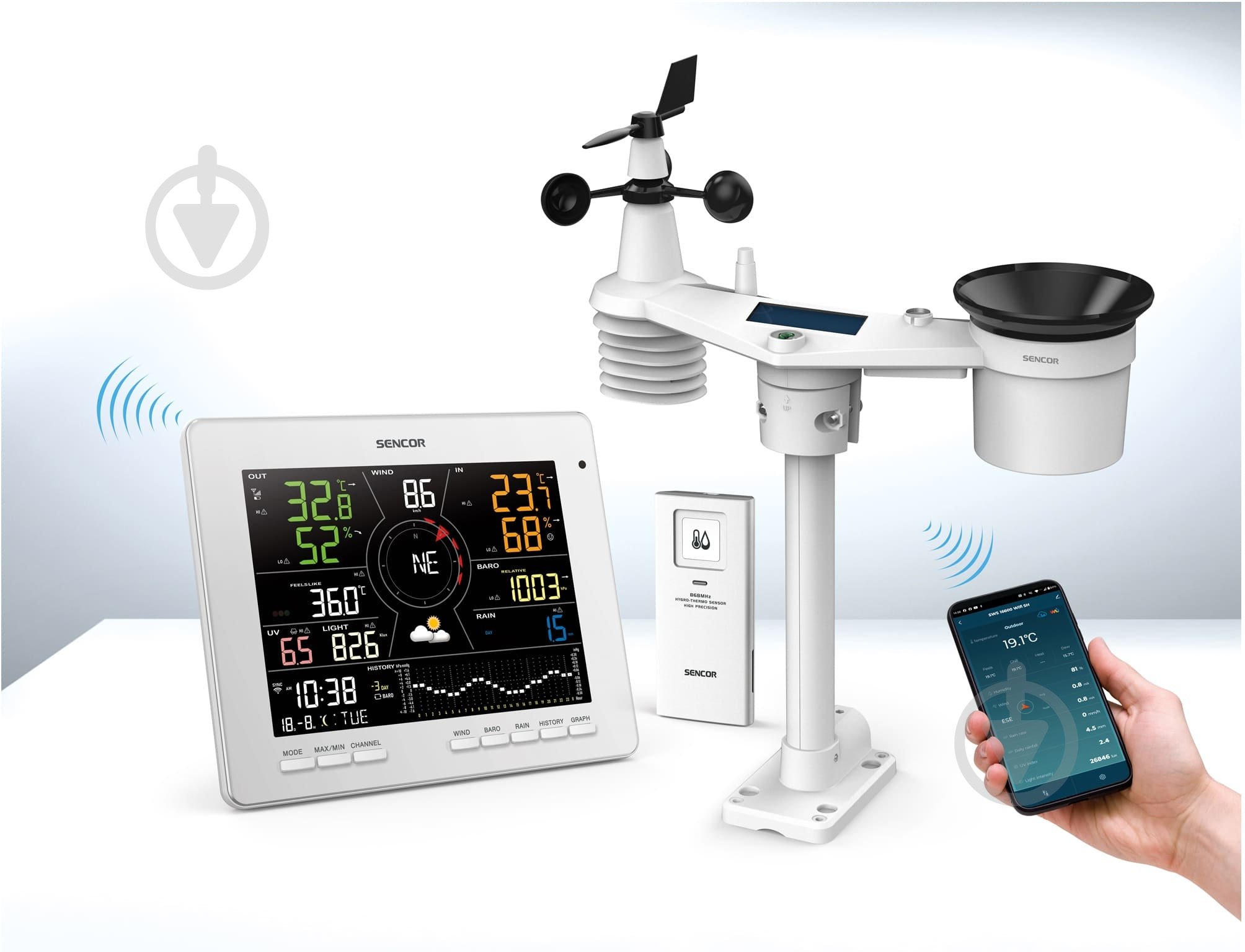 Метеостанция Sencor SWS16600WIFI - фото 17 Метеостанция Sencor SWS16600WIFI - фото 17