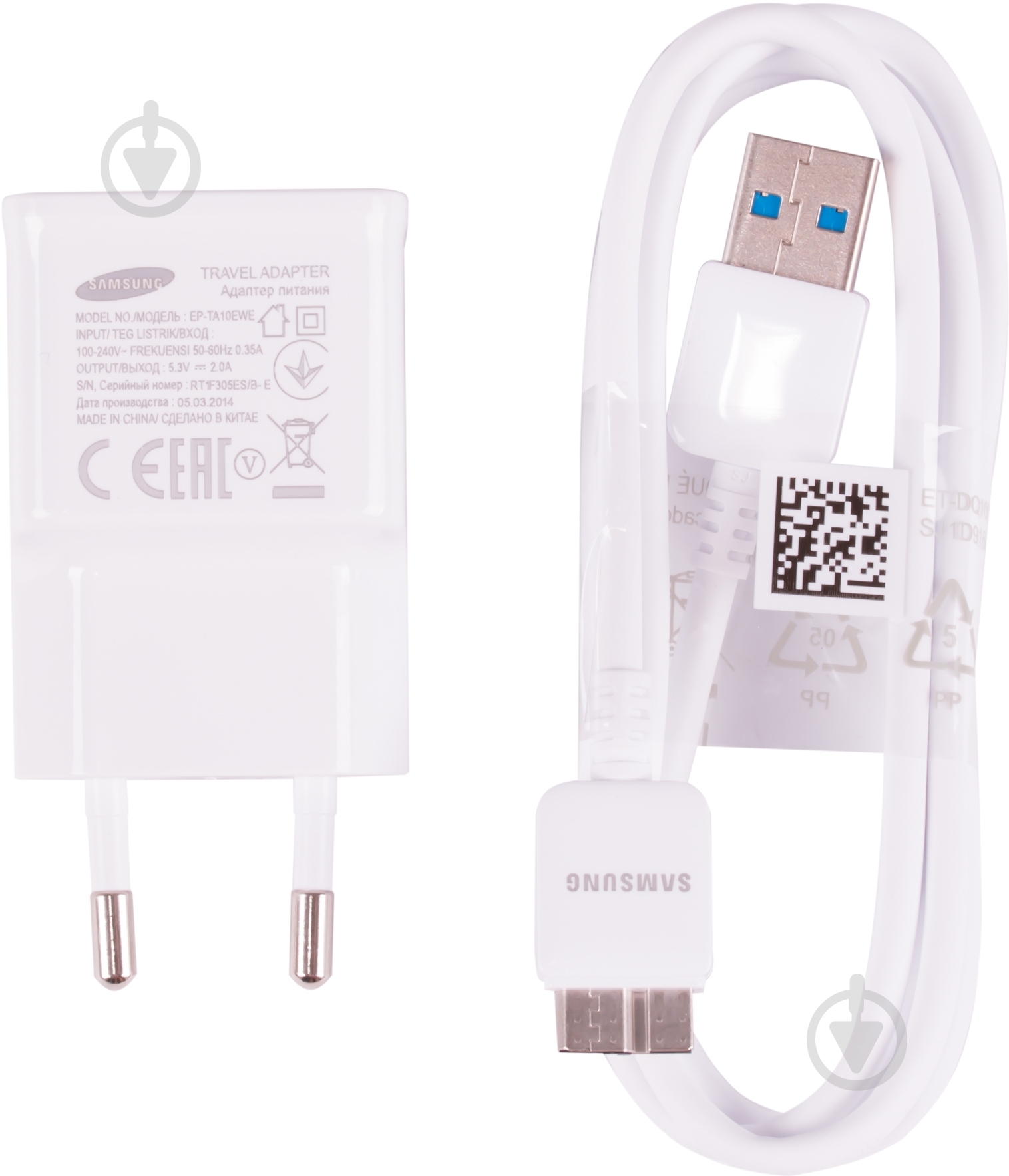 Мережевий зарядний пристрій Samsung EP-TA10EW USB 3.0 - фото 1