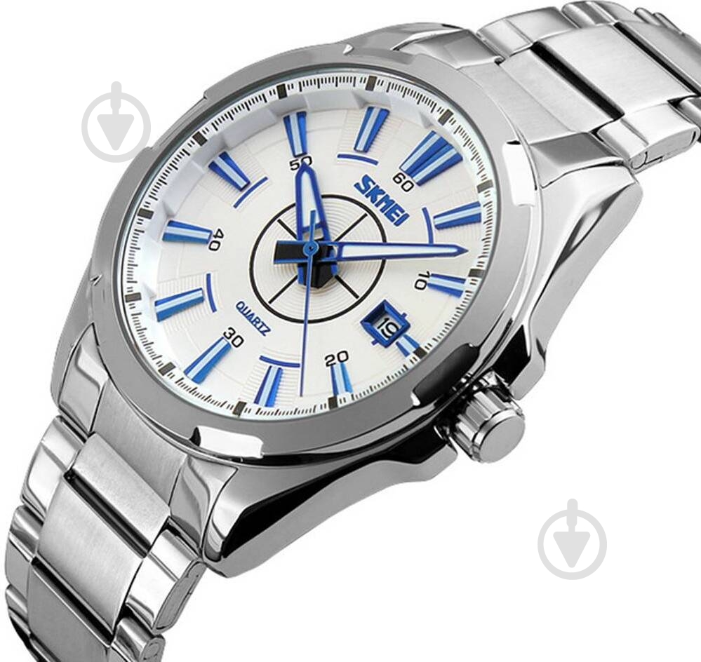 Наручний годинник Skmei 9118 White dail blue hands BOX (9118BOXWT) - фото 2