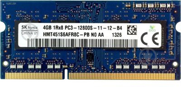 Оперативная память Hynix SODIMM DDR3 4 GB (1x4GB) 1600 MHz (HMT451S6AFR8C-PB) - фото 1 Оперативная память Hynix SODIMM DDR3 4 GB (1x4GB) 1600 MHz (HMT451S6AFR8C-PB) - фото 1