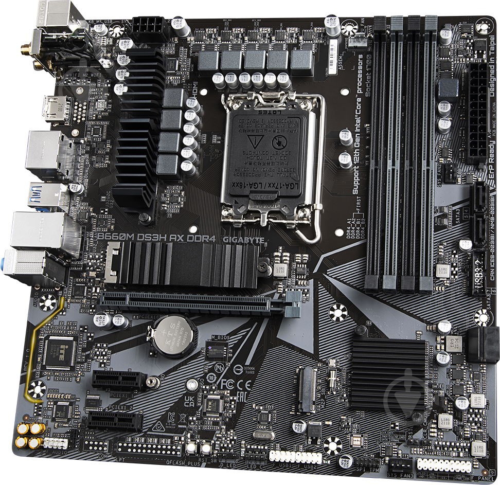 Материнская плата Gigabyte B660M DS3H AX DDR4 (Socket 1700, Intel B660, micro ATX) - фото 4 Материнская плата Gigabyte B660M DS3H AX DDR4 (Socket 1700, Intel B660, micro ATX) - фото 4